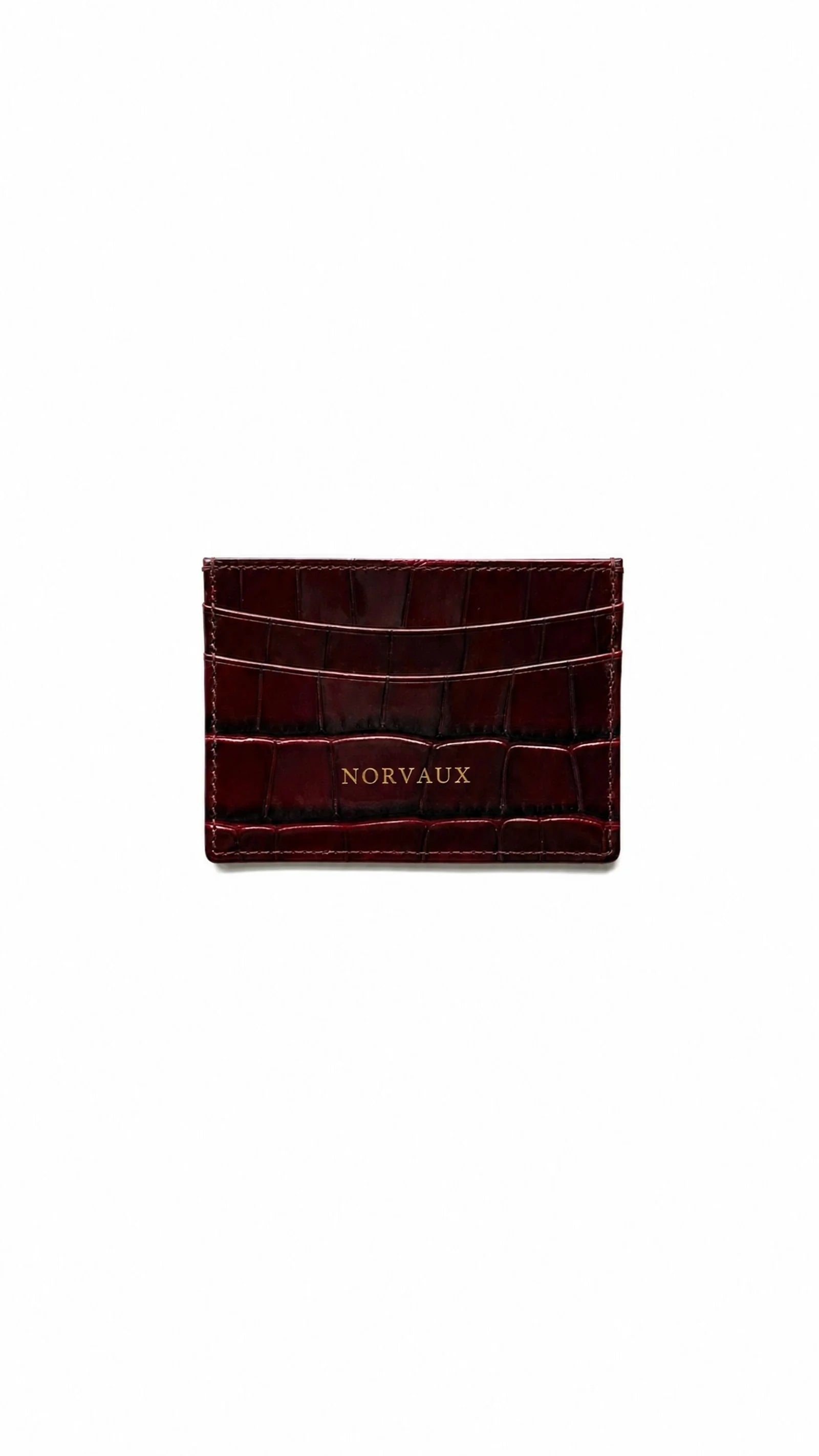 CROVÉ Rubis front view, four card slots and the gold NORVAUX stamp